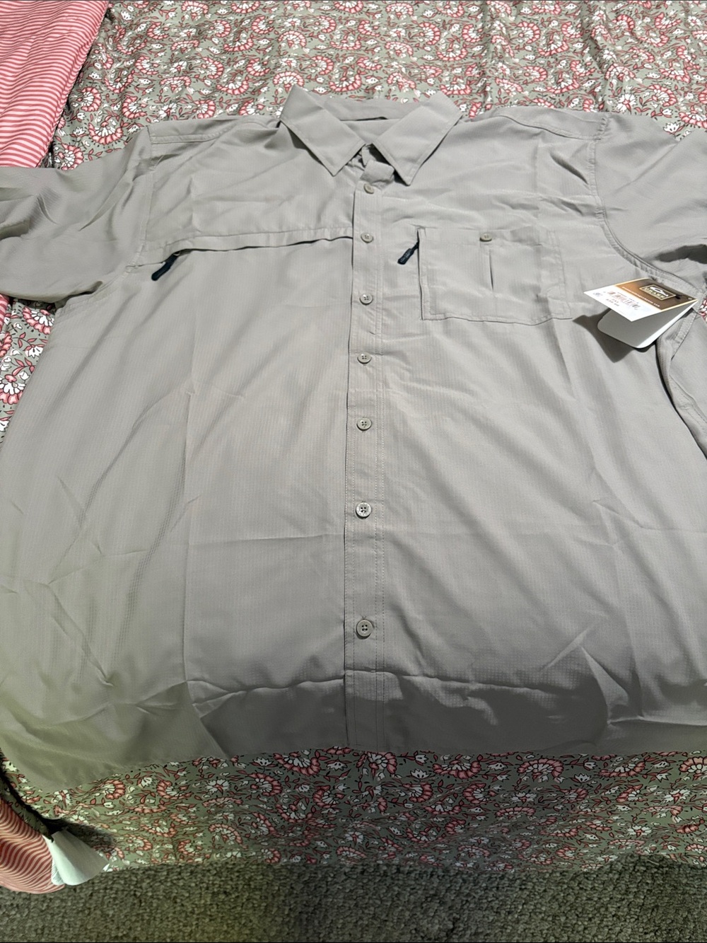 Drake Men's Short-Sleeve Button-Down Shirt - Light Gray